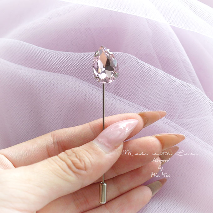 Lapel Pin Rhinestone Lapel Pin Pink Crystal Men Suit Pin Men's