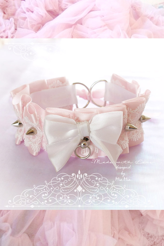 Choker Necklace Kitten Rule Play Collar Bdsm Ddlg Powder Pink White Lace Bow O Ring Spikes Daddys Girl Jewelry Pastel Goth Fairy Kei Choker Necklace Kitten Rule Play Collar Bdsm Ddlg Powder Pink White Lace Bow O Ring Spikes Daddys Girl Jewelry Pastel Goth Fairy Kei