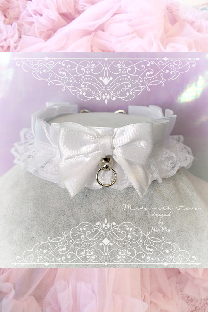Choker Necklace Kitten Play Collar All White Satin Lace Bow O Ring Lolita Gothic Bdsm Ddlg Daddys Girl Fairy Kei Lolita Jewelry Choker Necklace Kitten Play Collar All White Satin Lace Bow O Ring Lolita Gothic Bdsm Ddlg Daddys Girl Fairy Kei Lolita Jewelry