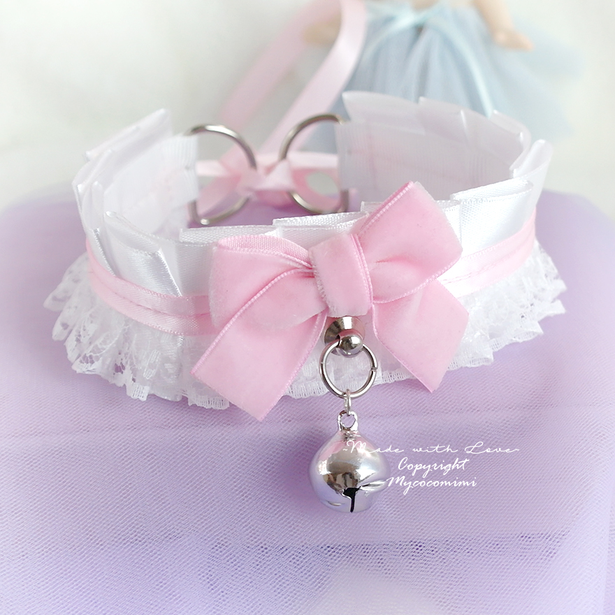 Necklaces pleated lace baby yellow pink 